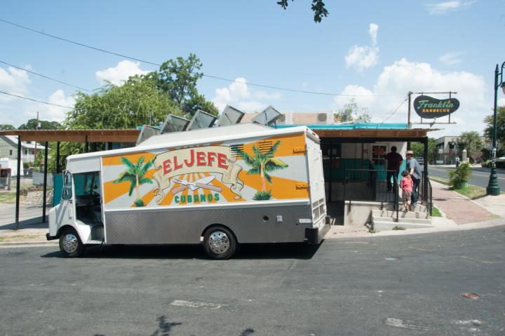 The EL JEFE food truck makes a stop at the famous Franklin Barbeque in CHEF