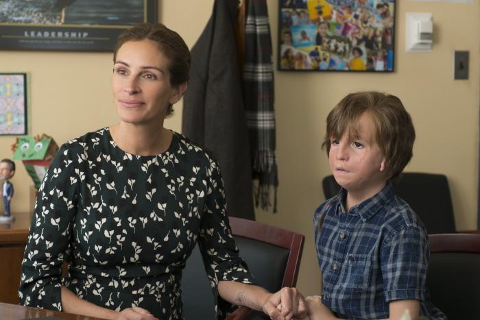 Julia Roberts as “Isabel” and Jacob Tremblay as “Auggie” in WONDER. Photo by Dale Robinette.
