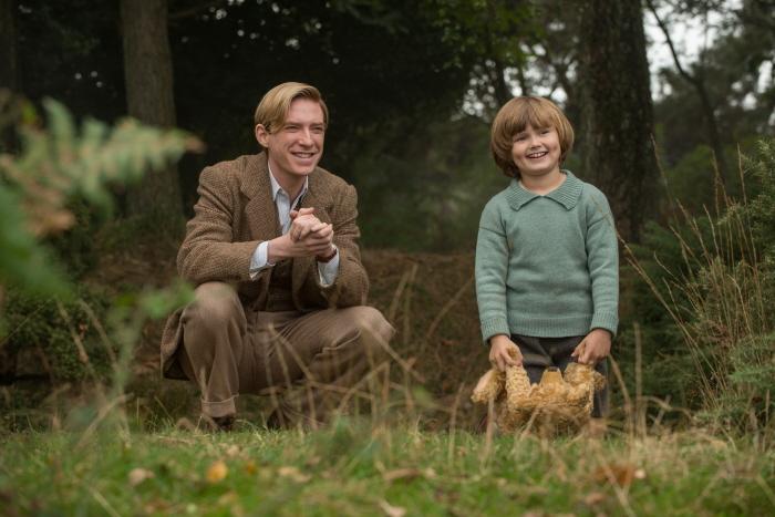 Domhnall Gleeson and Will Tilston in the film Goodbye Christopher Robin.